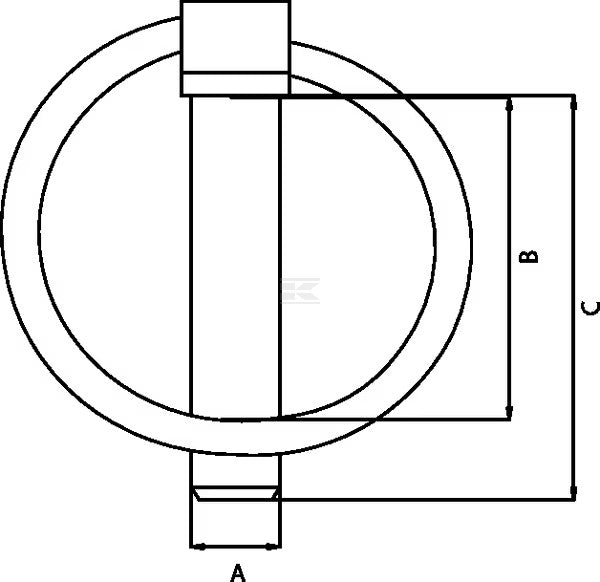 Pino de engate de segurança com anel, 6 mm x 45 mm